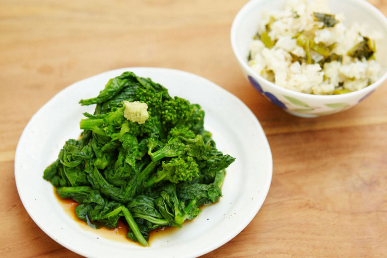 菜の花のわさび和え、菜飯