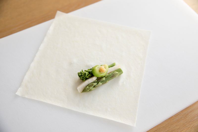 春野菜の春巻き　巻き方