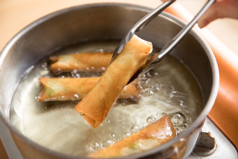 春野菜の春巻き　揚げ方