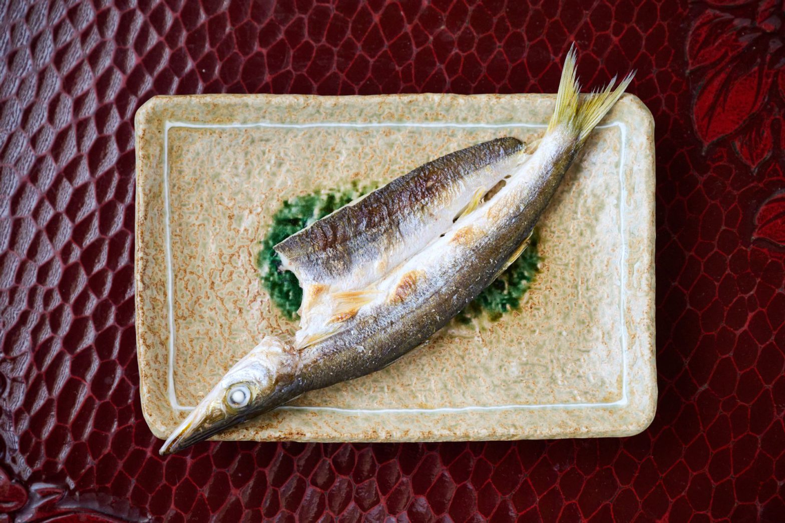 カマス開きの塩焼き